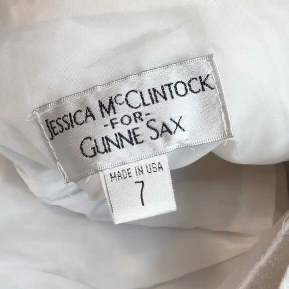 Jessica McClintock Gunne Sax Dress Juniors Sz 7 Prom Petticoat Strapless Formal - Picture 14 of 15